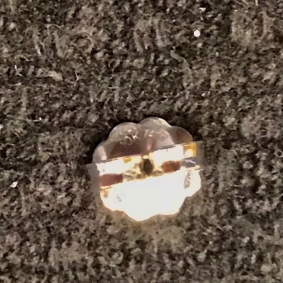 10KT WHITE GOLD & 1/4 CTW BLACK DIAMOND EARRINGS  CHILD SIZE - Picture 5 of 8